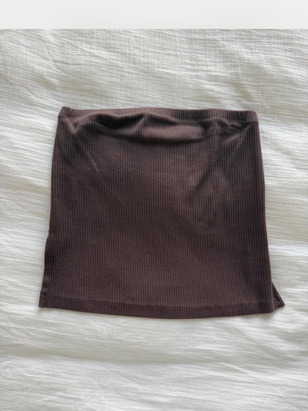 Women’s Ribbed Chocolate Brown Tube Top